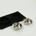 Silicone Dog Pet Two Bowl con 2 tazones de fuente de comida para mascotas